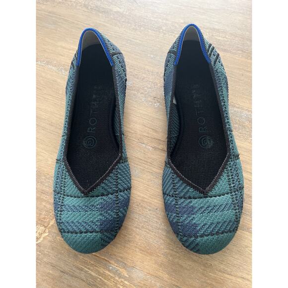 Rothy's The Flat Pine Plaid Knit Fabric Slip On Ballet Flats Women’s US 6 - Picture 8 of 9